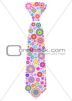 floral tie on white background