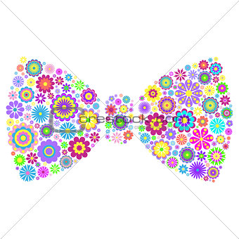  floral bow tie on white background