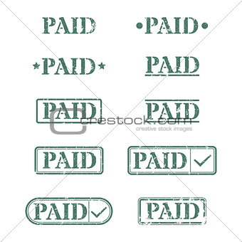 A set of stamps is paid, vector illustration.