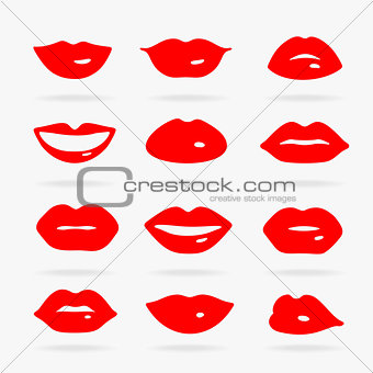 Set of Vector Symbols Lips
