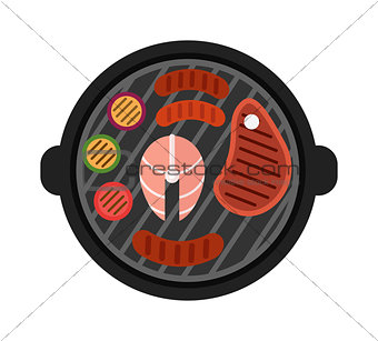 Grill meat vector illustration.