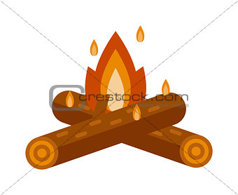 Bonfire isolated vector illustration.