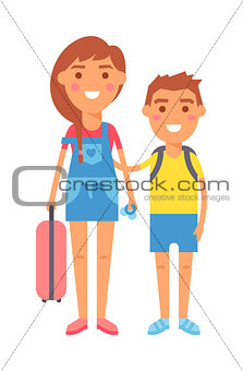 Travel kids vector illustration.