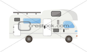 Travel trailer truck car vector illustration.