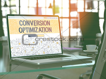 Conversion Optimization Concept on Laptop Screen.