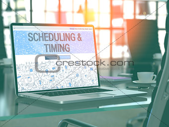 Scheduling and Timing Concept on Laptop Screen.