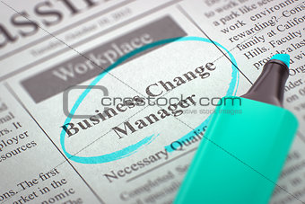 Business Change Manager Join Our Team.