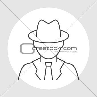 Detective avatar line icon