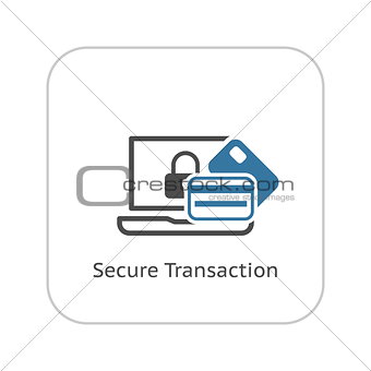 Secure Transaction Icon. Flat Design.