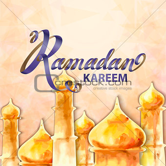 Illustration of Ramadan kareem and Ramadane mubarak.