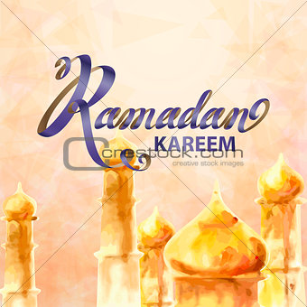 Illustration of Ramadan kareem and Ramadane mubarak.