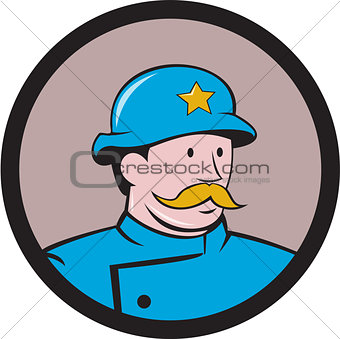 New York Policeman Vintage Circle Cartoon