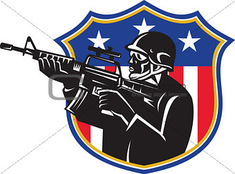 Soldier Swat Policeman Rifle Shield