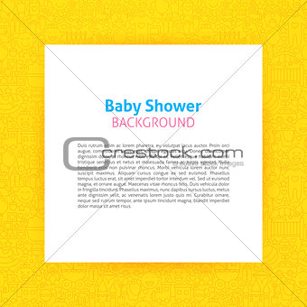 Paper Template over Baby Shower Line Art Background