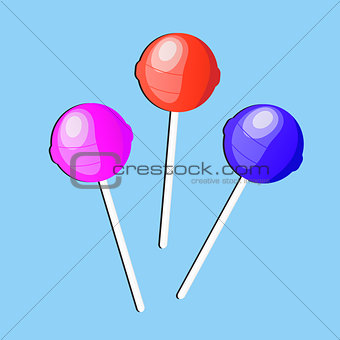 Lollipop candy, icon, flat design. vector illustration