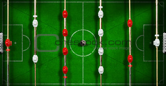 Top View of a Foosball with Soccer Ball