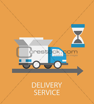 Flat style  delivery service concept.
