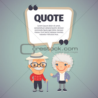 Quote Speech Banner and Elderly Couple