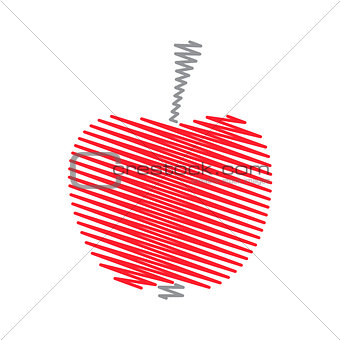 Red abstract striped apple