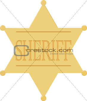 Sheriff badge star icon isolated on white