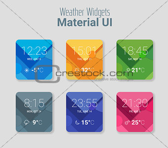 Weather widgets UI and UX material Kit