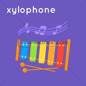 Colorful xylophone and notes.