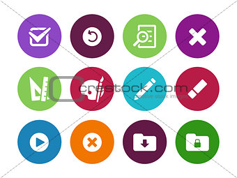 Application interface circle icons.