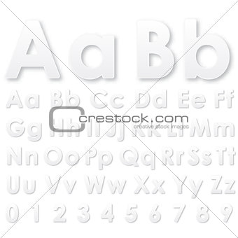 Alphabet letters on a white background