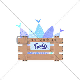Wooden Crate With Fish