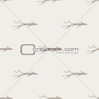 Hand Drawn Branch Seamless Pattern