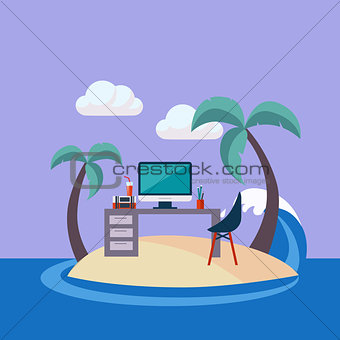 Home Office On The Small Island