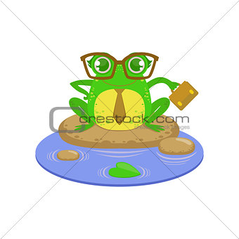 Teacher Cartoon Frog Character