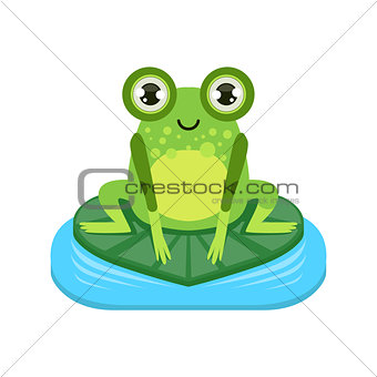 Smiling Cartoon Frog Character
