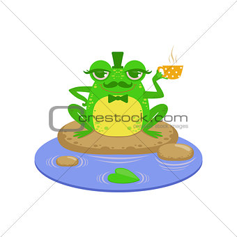 Gentelman Cartoon Frog Character
