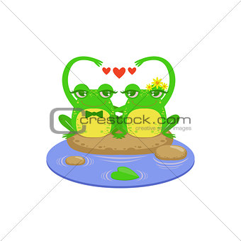 Cartoon Frog Character Couple