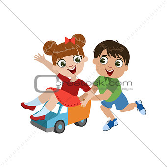 Kids Playing With Toy Truck