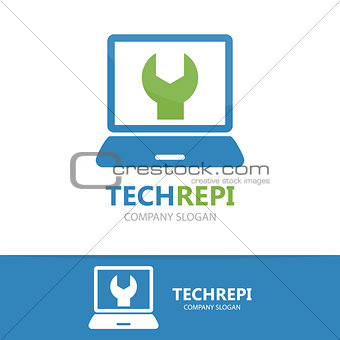Vector computer and laptop repair logo