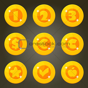 Gold Coin With Currency Emblems