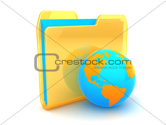folder and earth