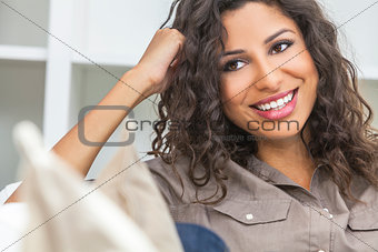 Hispanic Woman Laughing With Perfect Teeth