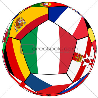 Ball with flag of  Italy in the center - vector