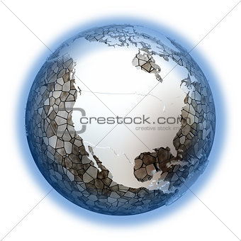 North America on metallic Earth