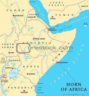 Horn of Africa Political Map