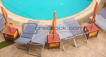 top view of beautiful swimming pool