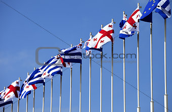 Flags of Georgia, Adjara and European Union