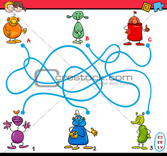 maze path activity for kids