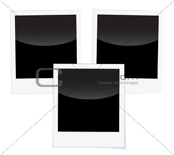 Retro photo frames isolated on white background