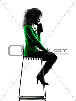 woman Telephones silhouette isolated