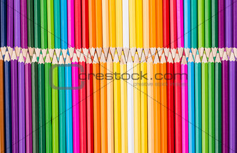 Color pencils rainbow arrangement