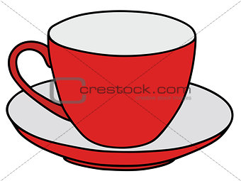 Red and white cup